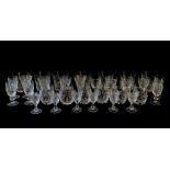 A collection of cut glass including a set of Brierly goblets