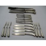 A collection of silver handled cutlery etc.
