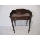 A Victorian mahogany washstand with single drawer.