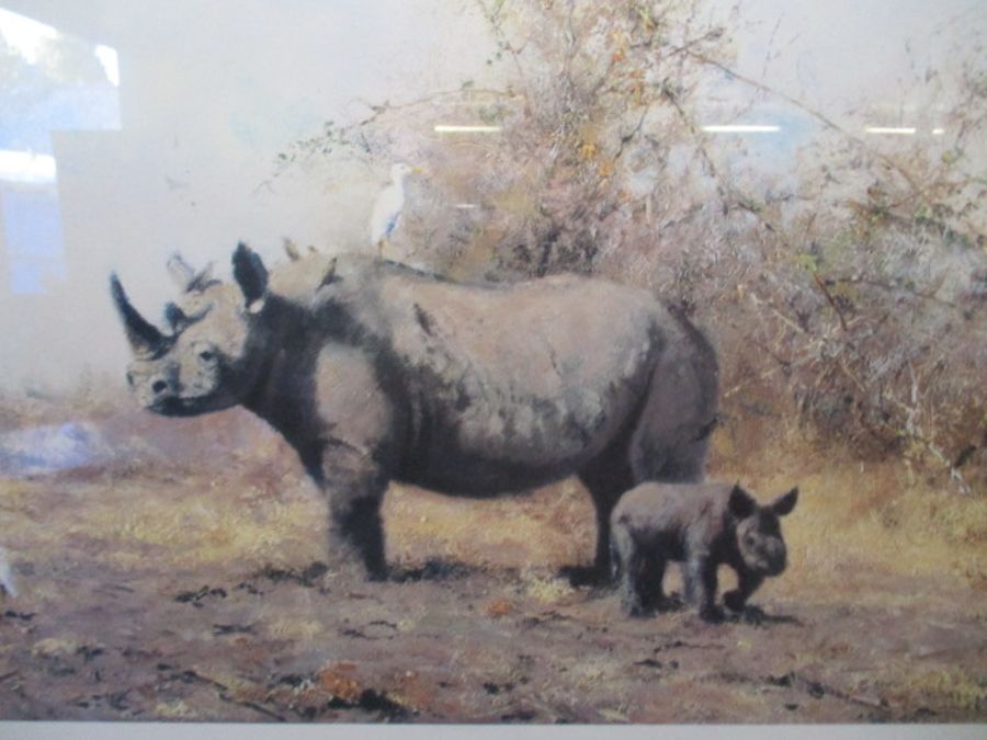 Two framed David Shepherd prints including "The Rhino's Last Stand?" (signed by artist) and "The - Image 3 of 11