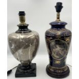 Two decorative porcelain lamps