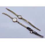 Two 9ct gold ladies watches, Avia and Roidor, both on plated straps