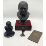 A collection of Winston Churchill figures including a Royal Doulton limited edition bust of