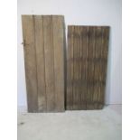 Two oak doors - 162cm x 76cm and 180cm x 71cm