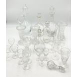 A collection of antique and other glassware
