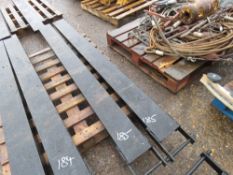 PAIR OF FORKLIFT EXTENSION TINES WITH SECURING PINS, 6FT LENGTH APPROX.