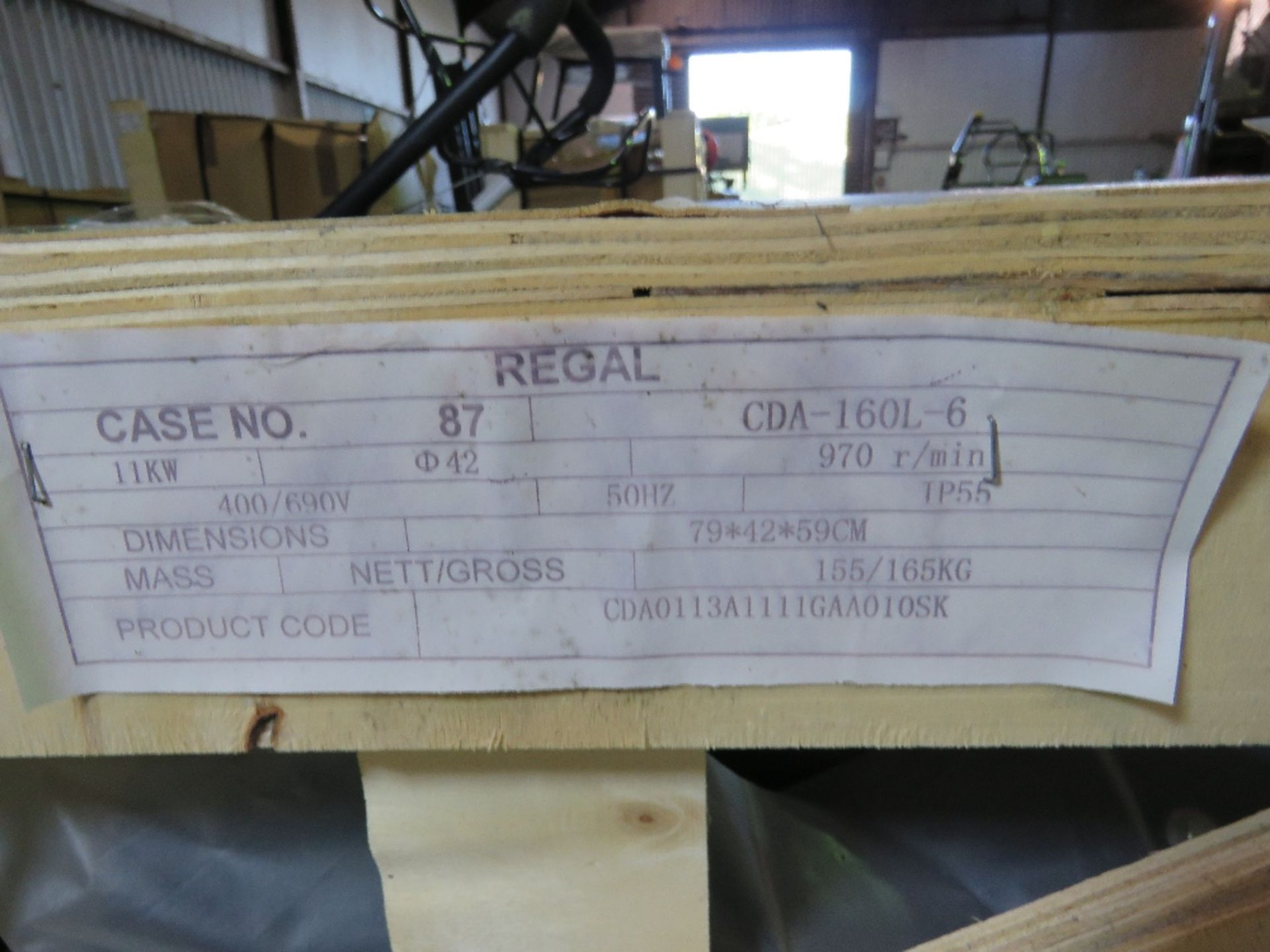 PALLET CONTAINING 1 X 11KW ELECTRIC MOTORPLUS FLANGES. . SOURCED FROM A LARGE MANUFACTURING COMPANY - Image 4 of 4