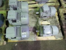 PALLET OF 5 X ELECTRIC MOTORS 4KW RATED. SOURCED FROM MANUFACTURING COMPANY'S STOCK TAKING PROGRAMME