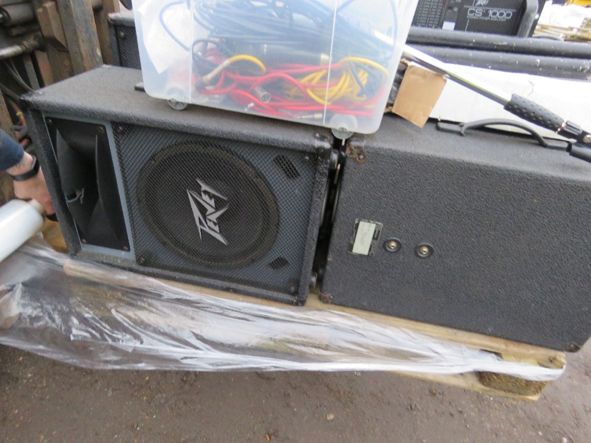 PUBLIC ADDRESS SYSTEM WITH 2 X MICROPHONES, CABLE, 4 X SPEAKERS AND A MIXER DECK. - Image 12 of 12