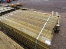 LARGE PACK OF FLAT CLADDING TIMBER BOARDS 10CM WIDE X 1.74M APPROX.