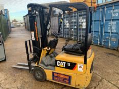 CATERPILLAR EP12KRT-PAC BATTERY FORKLIFT TRUCK, YEAR 2016 BUILD. 1.2 TONNE RATED. WHEN TESTED WAS S