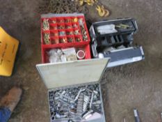 2 X BOXES OF FASTENINGS PLUS A BOX OF SOCKETS ETC.