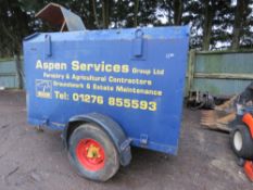 HEAVY DUTY SINGLE AXLED SITE TOWED AGRICULTURAL FUEL BOWSER. ELECTRIC PUMP AND HOSE WITH GUAGE .