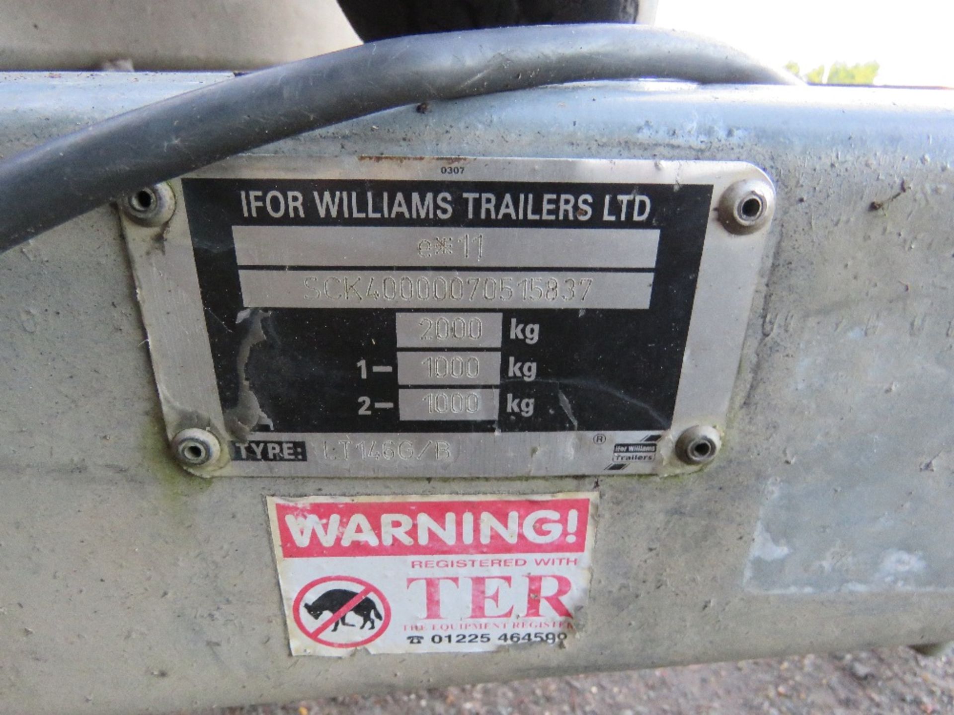 IFOR WILLIAMS LT146G BEAVER TAILED TWIN AXLE PLANT TRAILER. SN:SCK40000070515837. PREVIOUS COUNCIL U - Image 2 of 4