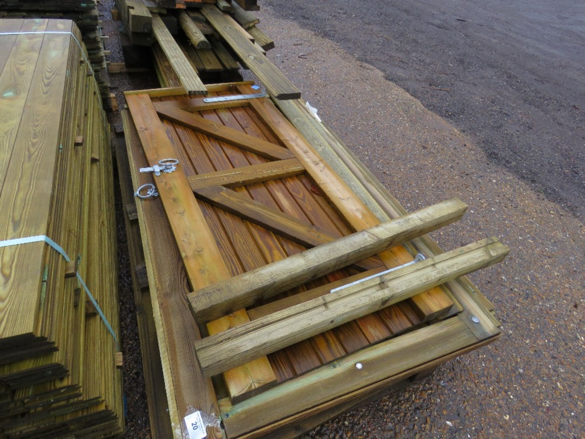 3 X PEDESTRIAN TIMBER GATES.