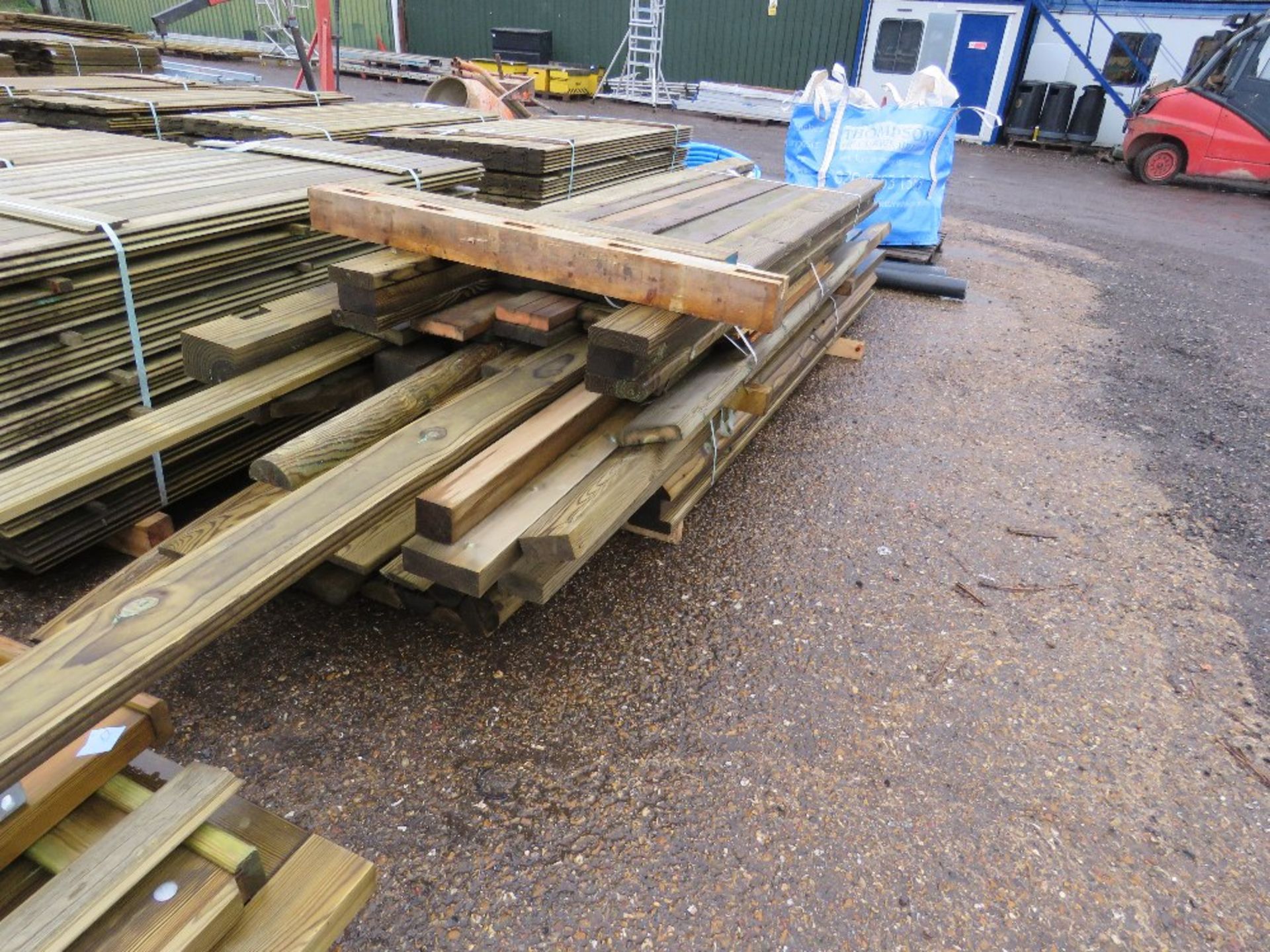 LARGE PACK OF ASSORTED TIMBER POSTS AND FENCING SUPPLIES. - Image 2 of 2