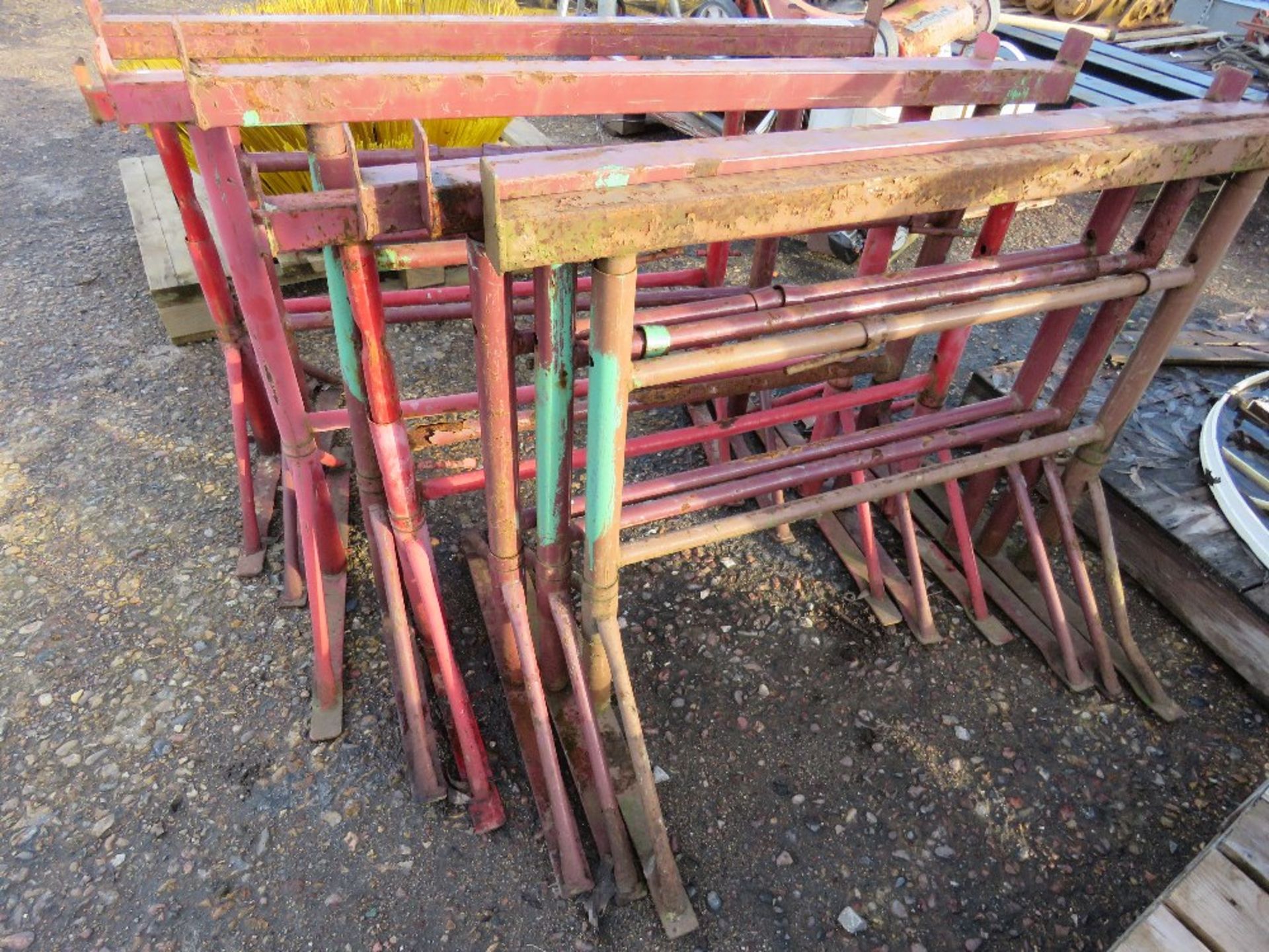 8 X SHORT BUILDER'S TRESTLES.