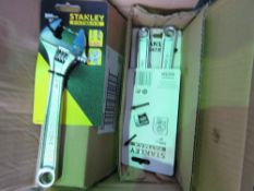 24 X STANLEY FATMAX 200MM ADJUSTABLE SPANNERS, BOXED, UNUSED. (MORE AVAILABLE IN LARGE LOT SIZES, C