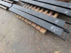 PAIR OF FORKLIFT EXTENSION TINES WITH SECURING PINS, 6FT LENGTH APPROX.