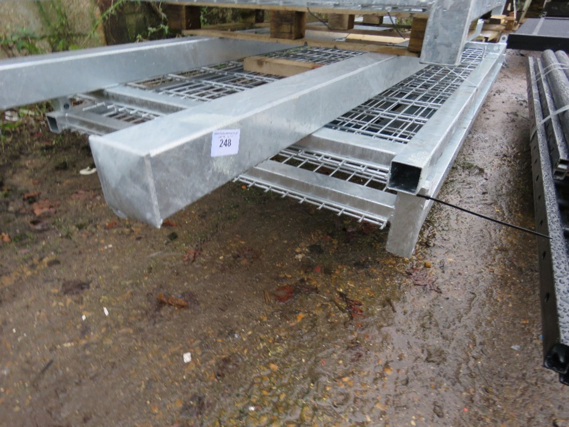 PAIR OF EUROP GALVANISED GATES WITH POSTS. 2420 HEIGHT X 2600MM TOTAL WIDTH APPROX. (PALLET C)