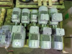 PALLET OF 10 X ELECTRIC MOTORS, 0.75-3KW. SOURCED FROM MANUFACTURING COMPANY'S STOCK TAKING PROGRAMM