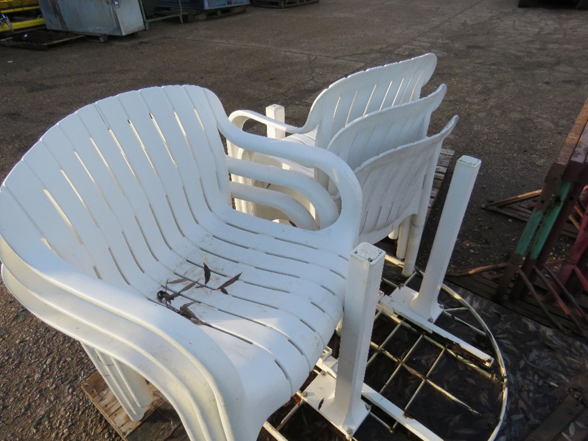 6 X PLASTIC HEAVY DUTY PLASTIC TABLES AND CHAIRS. - Image 2 of 2