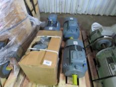 PALLET CONTAINING 4 X ELECTRIC MOTORS. 2@5.5KW PLUS 2@7.5KW. SOURCED FROM A LARGE MANUFACTURING