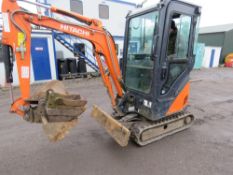 HITACHI ZX17U RUBBER TRACKED EXCAVATOR, YEAR 2014 BUILD. FULL CAB. 4 X BUCKETS. 2890 REC HOURS. SN:H