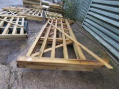 2 X WOODEN ENTRANCE GATES. 2@3.6M APPROX, BOTH RIGHT HANDED..