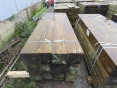 PALLET CONTAINING 12 X HEAVY DUTY SQUARE GATE POSTS. 2.1M LENGTH X 7" X 7" APPROX.