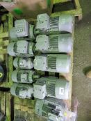 PALLET OF 10 X ELECTRIC MOTORS, 0.75-3KW. SOURCED FROM MANUFACTURING COMPANY'S STOCK TAKING PROGRAMM