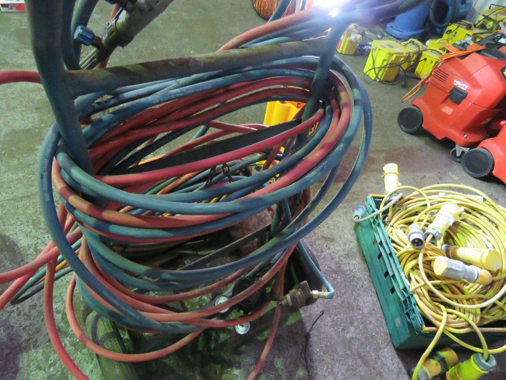 GAS CUTTING HOSES PLUS A TROLLEY AND GUAGES ETC. - Image 2 of 2