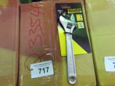 BOX OF 24 X STANLEY FATMAX 200MM ADJUSTABLE WRENCH SPANNERS.