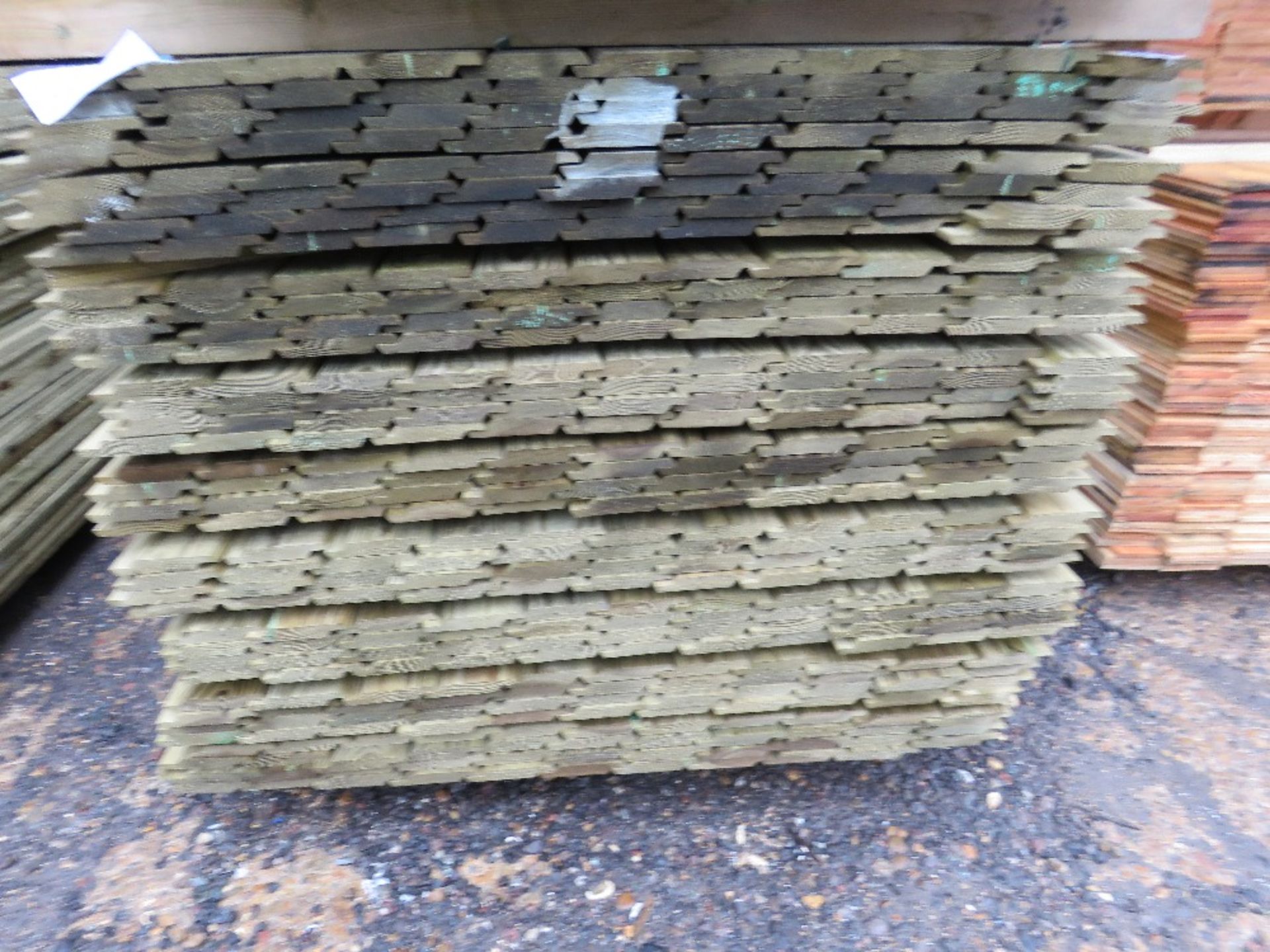 PACK OF TREATED SHIPLAP FENCE CLADDING BOARDS. 1.73M X 10CM APPROX. - Image 4 of 5