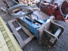 BLUE EXCAVATOR BREAKER ON 50MM PINS. 8TONNE MACHINE RATED.