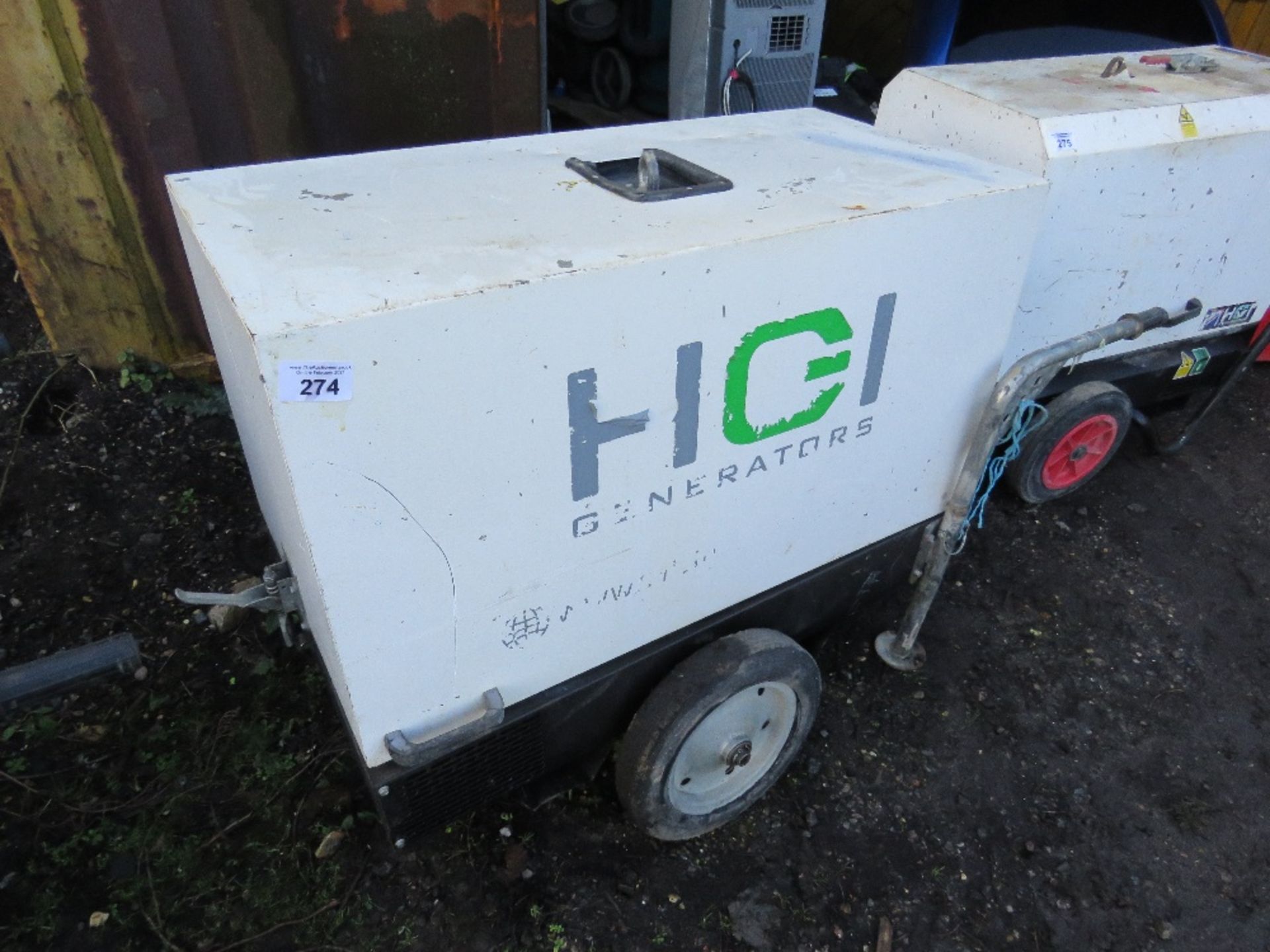 HGI 6KVA RATED BARROW GENERATOR WITH YANMAR ENGINE, 2271 REC HRS. UNTESTED.