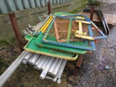 PALLET CONTAINING SCAFFOLD DOORS PLUS SCAFFOLDING SUNDRIES.