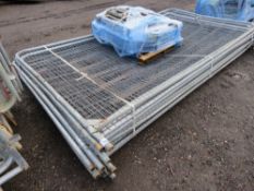 14 X HERAS TYPE FENCE PANELS WITH FEET.