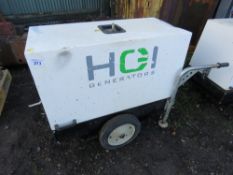 HGI 6KVA RATED BARROW GENERATOR WITH YANMAR ENGINE, 2076 REC HRS. UNTESTED.