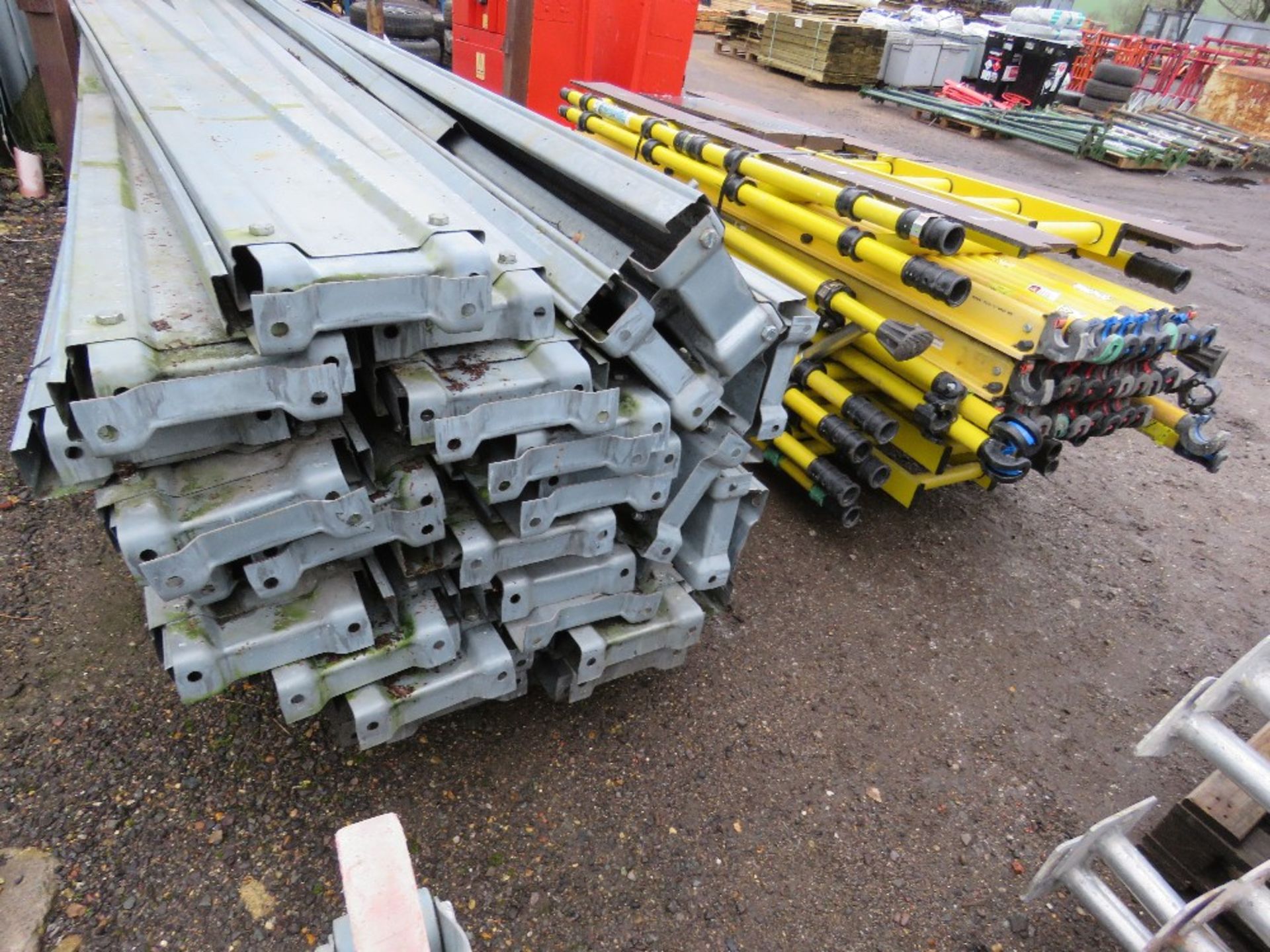 STILLAGE CONTAINING APPROXIMATELY 32 X GALVANISED C SECTION PURLINS FOR MEZZANINE FLOOR OR SIMILAR, - Image 2 of 2