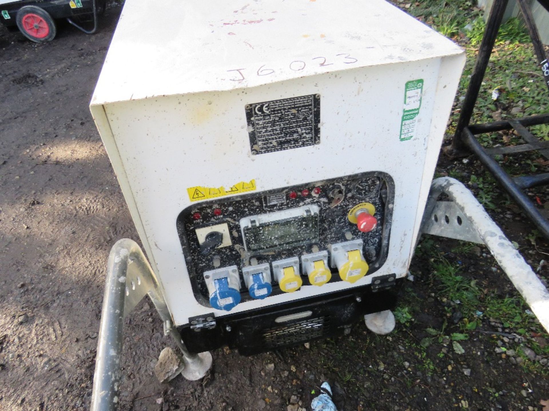 HGI 6KVA BARROW GENERATOR, 2476 REC HRS, YANMAR ENGINE, UNTESTED. - Image 2 of 6