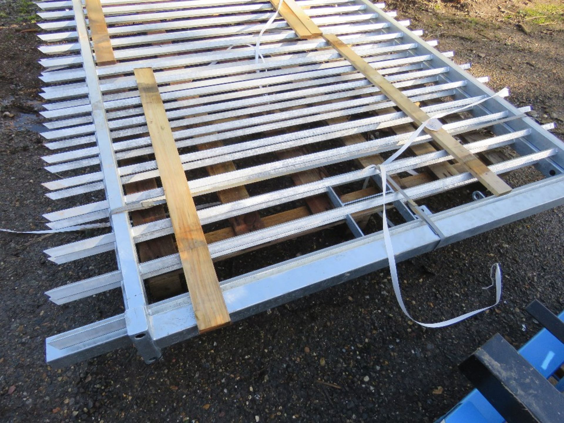 2 X GALVANISED BARBICAN SITE YARD SECURITY GATES. 2M HEIGHT X 2.5M WIDE EACH APPROX , 5M TOTAL WIDT - Image 3 of 4