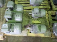 PALLET OF 5 X ELECTRIC MOTORS 4KW RATED. SOURCED FROM MANUFACTURING COMPANY'S STOCK TAKING PROGRAMME