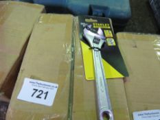 BOX OF 24 X STANLEY FATMAX 200MM ADJUSTABLE WRENCH SPANNERS.