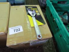 BOX OF 24 X STANLEY FATMAX 200MM ADJUSTABLE WRENCH SPANNERS.