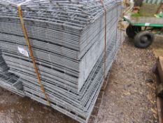 STACK CONTAINING APPROXIMATELY 100 X MESH PANLES. GALVANISED. 53CM X 137CM APPROX SIZE.