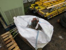 BULK BAG CONTAINING GARDEN ORNAMENTS, GNOMES AND HAND SHEARS.