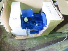 MARATHON 5.5KW RATED ELECTRIC INDUSTRIAL MOTOR, UNUSED.