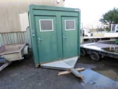 TOWED SHOWER AND TOILET UNIT WITH GENERATOR AND WATER TANK FITTED ON A SITE TOWED TRAILER.