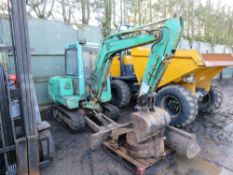 CASE CK28 RUBBER TRACKED MINI EXCAVATOR. 2.8 TONNE RATED, 5624 REC HOURS. SN:2855334,